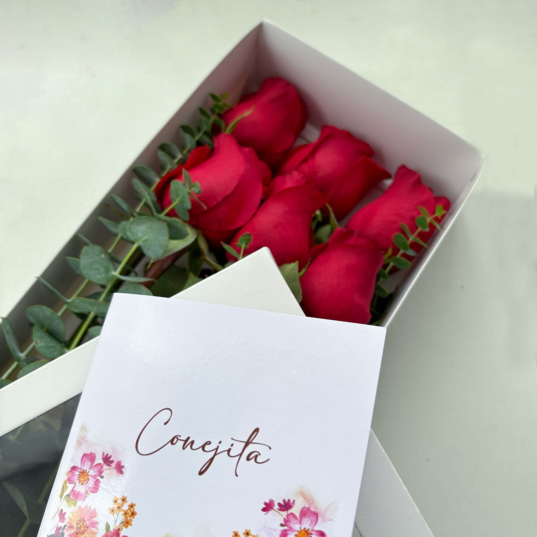 CAJA 6 ROSAS ROJAS CLASICO