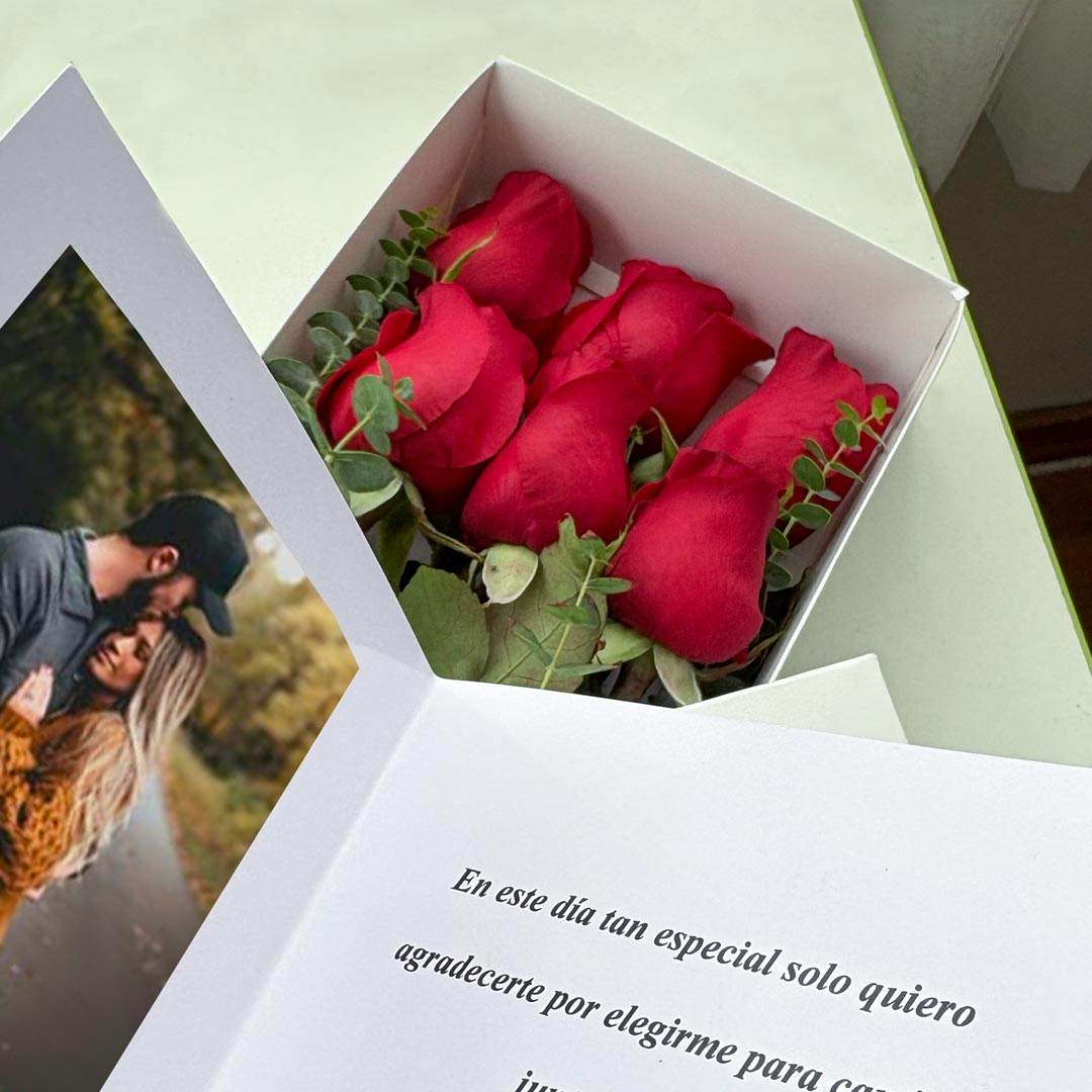 CAJA 6 ROSAS ROJAS CLASICO