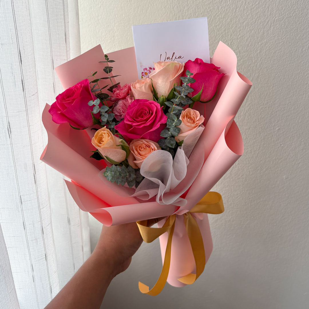 RAMO 8 ROSAS ROSADAS